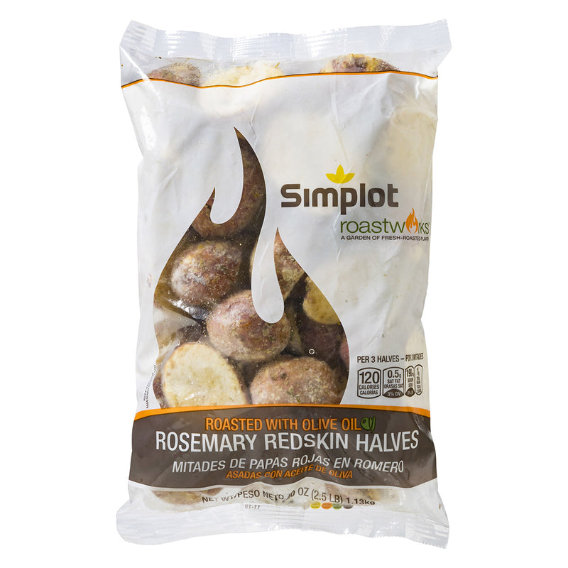 Simplot Roastworks Roasted Rosemary Redskin Potato Halves 2.5 Pound Each - 6 Per Case.