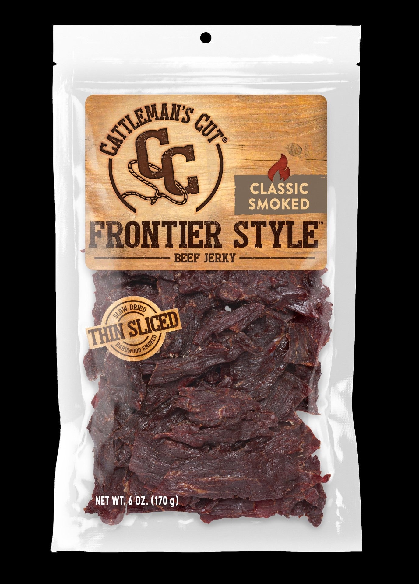 Cattlemans Cut Frontier Style Classic Smokedjerky Ozcs 6 Ounce Size - 6 Per Case.