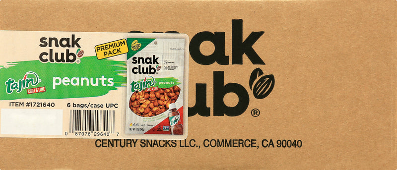 Snak Club Tajin Classico Peanuts 0.312 Pound Each - 6 Per Case.