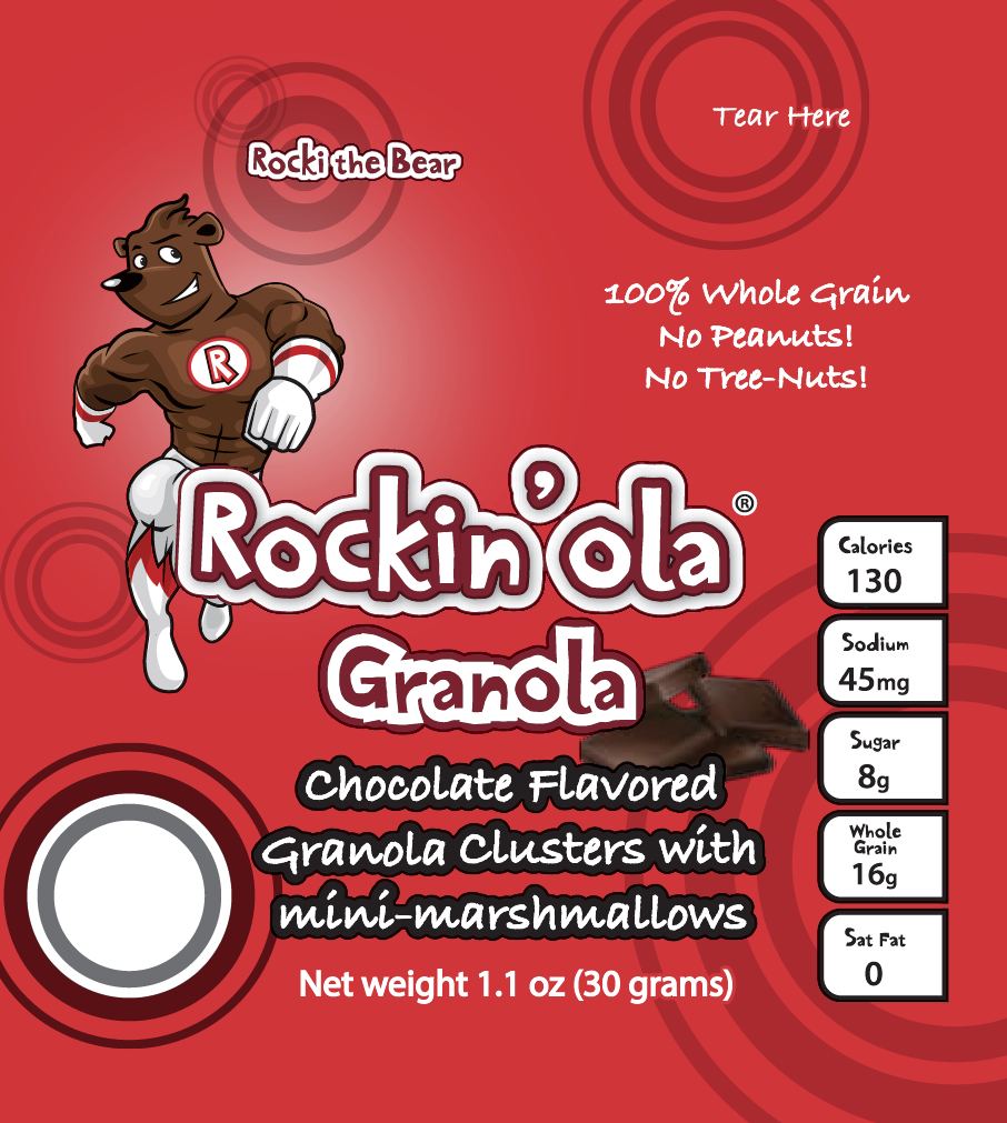 Rockin'ola Chocolate Granola With Mini Marshmallow 30 Grams Each - 250 Per Case.