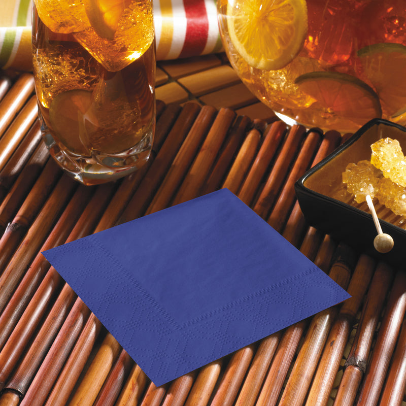 Napkin Beverage Navy Ply Fold 250 Each - 4 Per Case.