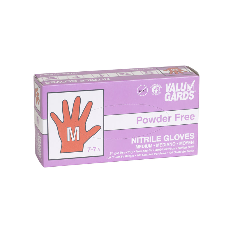 Glove Nitrile Powder Free Purple Medium 100 Each - 10 Per Case.