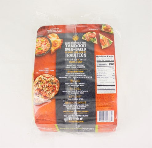 Stonefire Naan Bread Garlic 8 Count Packs - 6 Per Case.