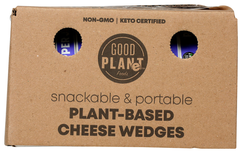 Good Planet Foods Pepper Jack Plant Based Cheese Wedges 4 Ounce Size - 9 Per Case.