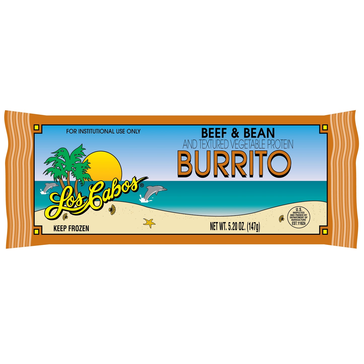 Los Cabos Burrito Beef & Bean Child Nutrition Individually Wrapped 5.2 Ounce Size - 96 Per Case.