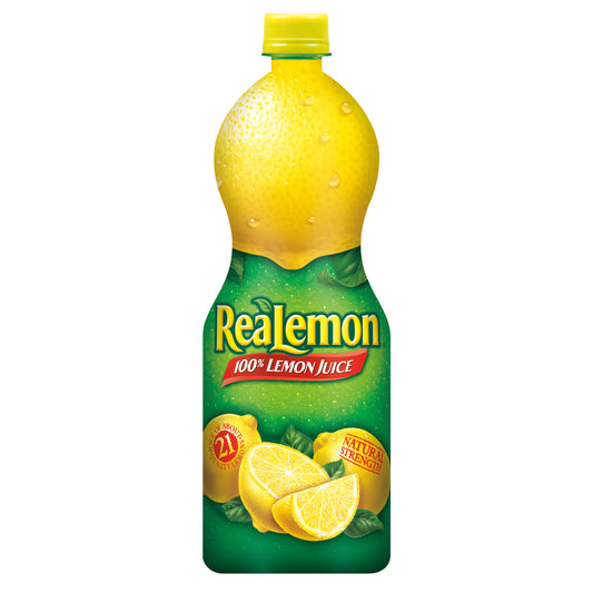 Realemon Lemon Juice Bottle 32 Fluid Ounce - 12 Per Case.