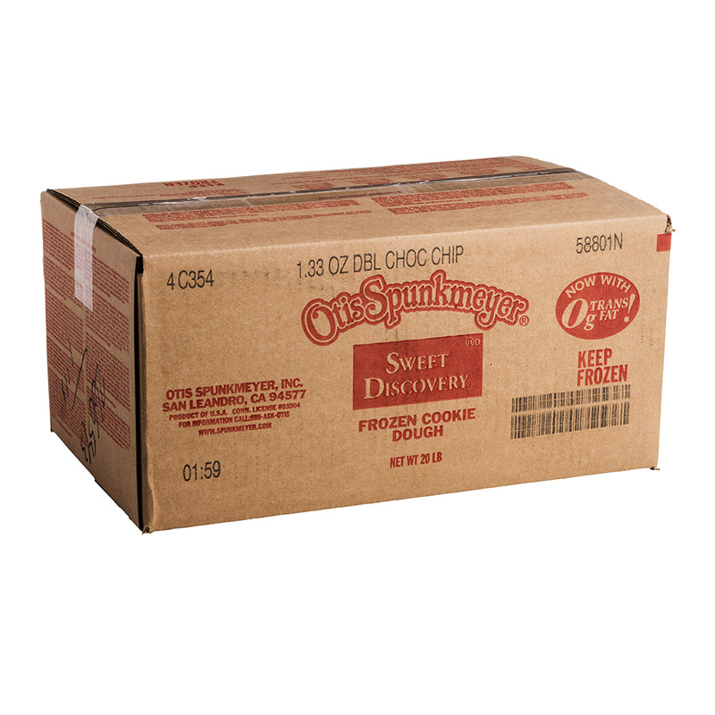 Frozen Cookie Dough Double Chocolate Chip Bulk Bag 1.33 Ounce Size - 240 Per Case.