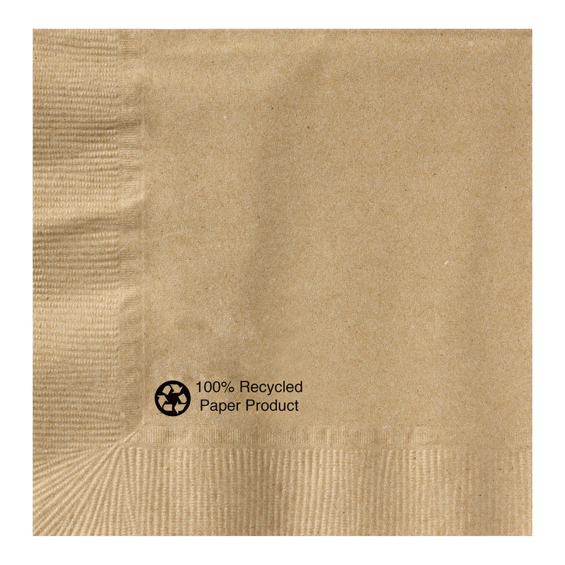 Napkin Beverage Kraft Ply Recycled 250 Each - 4 Per Case.