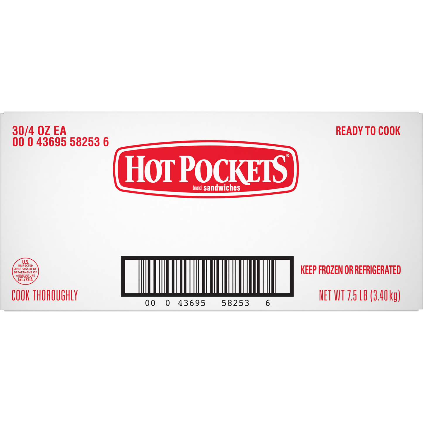 Hot Pockets Cheeseburger 4 Ounce Size - 30 Per Case.