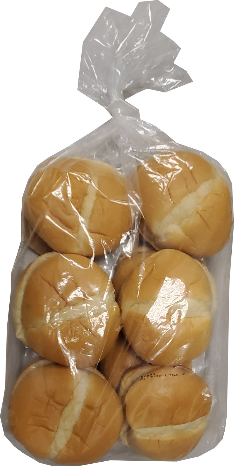 4" White Sandwich Bun Cut Packs 2 Ounce Size - 120 Per Case.