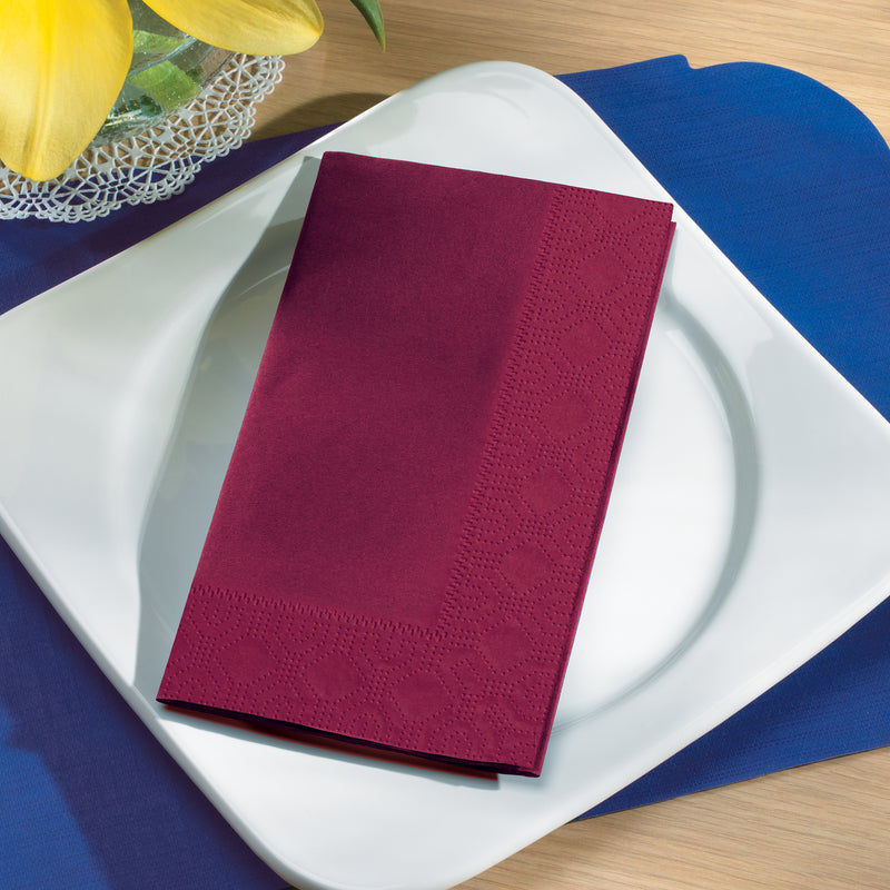 Napkin Dinner Burgundy Ply Foldpaper 125 Each - 8 Per Case.