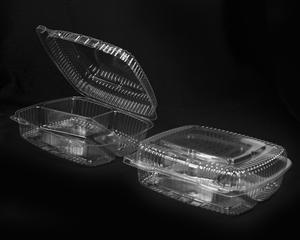 Handi-Foil Shallow Three Compartment Plastic Container 10 Inch Size - 200 Per Case.