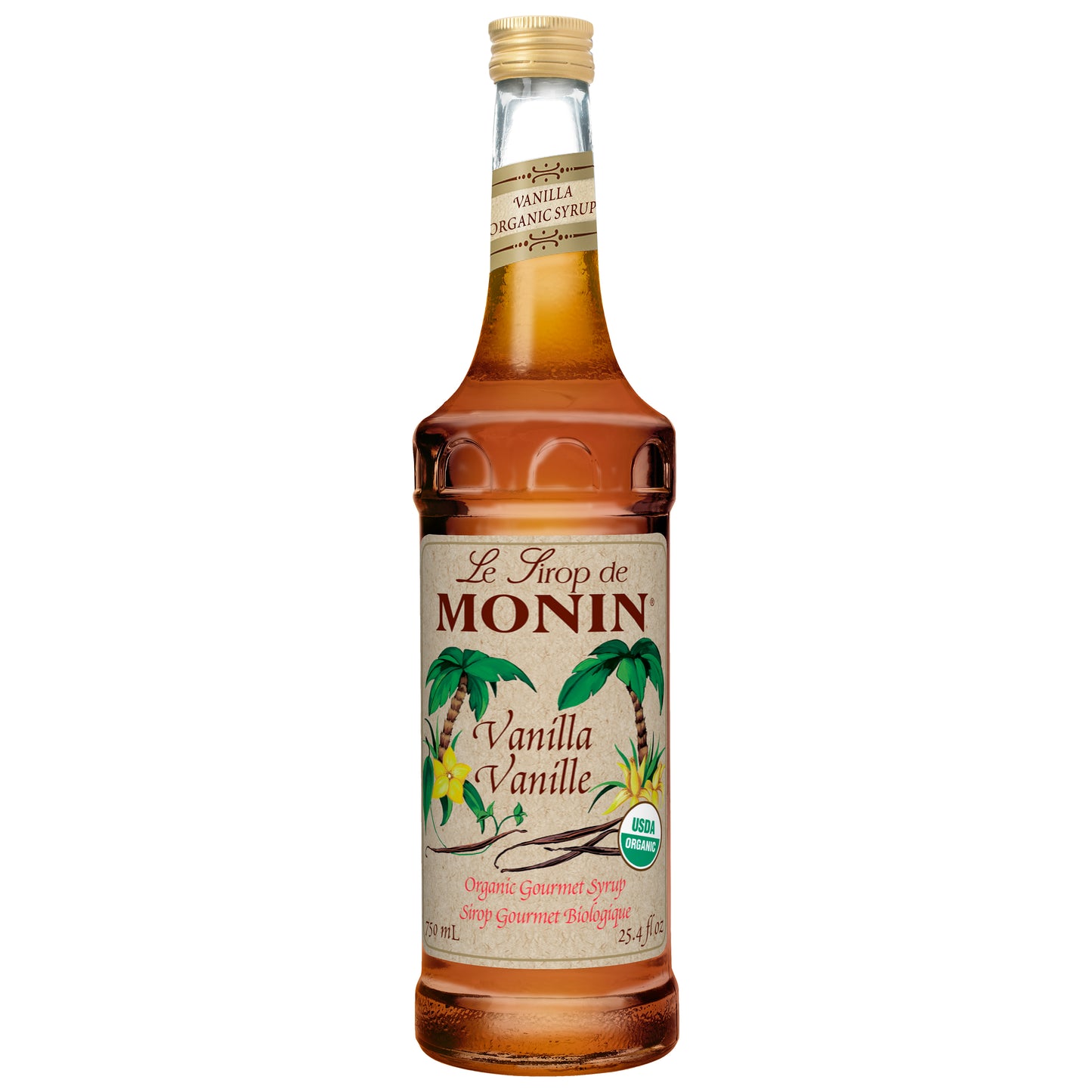 Monin Organic Vanilla 750 ML - 6 Per Case.