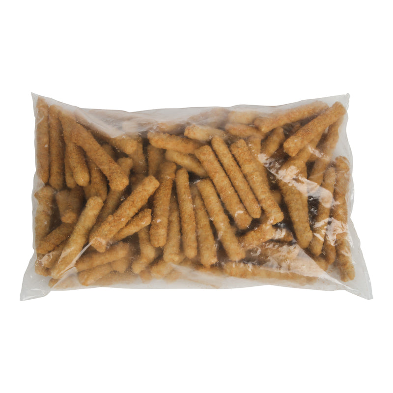 Prefried Breaded Fish Sticks Made From Minced Fish 10 Pound Each - 1 Per Case.