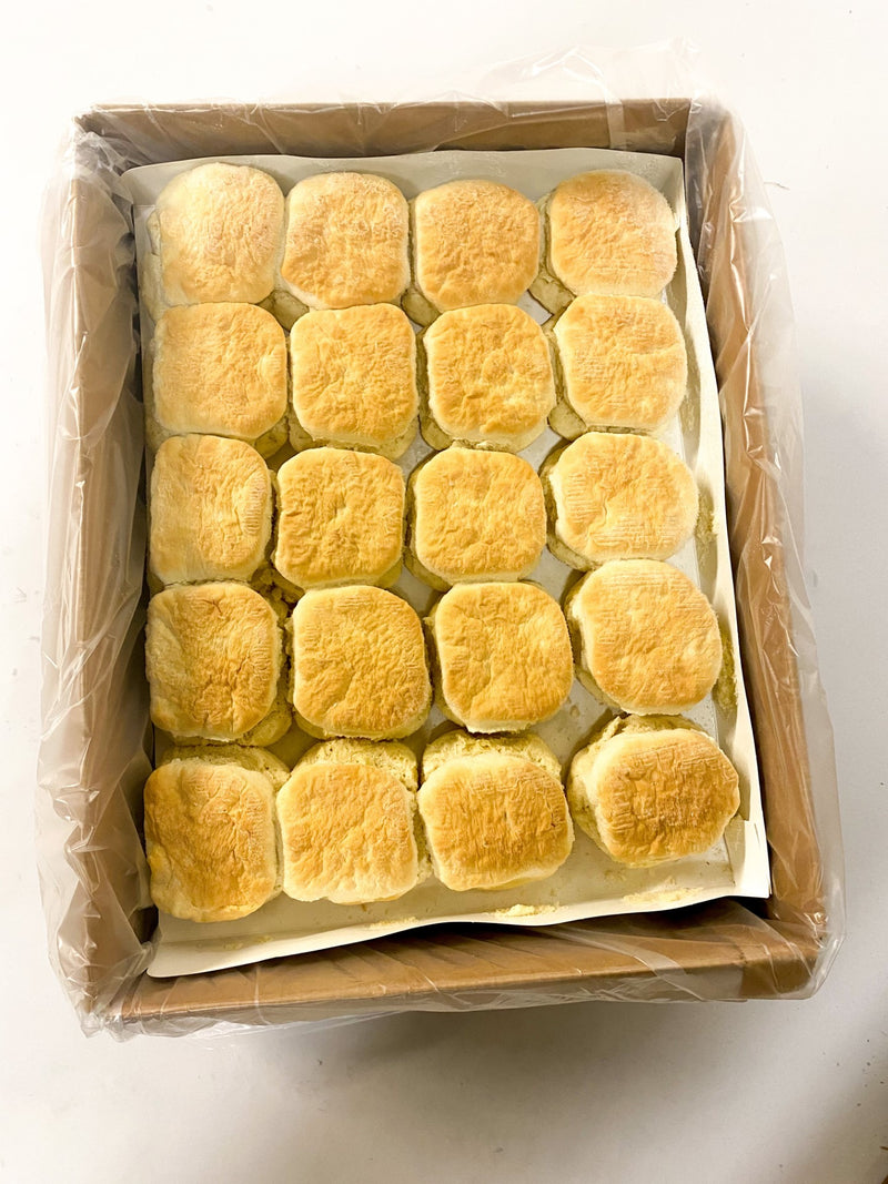 Bridgford Old South Buttermilk Biscuits Sliced Layer 100 Piece - 1 Per Case.