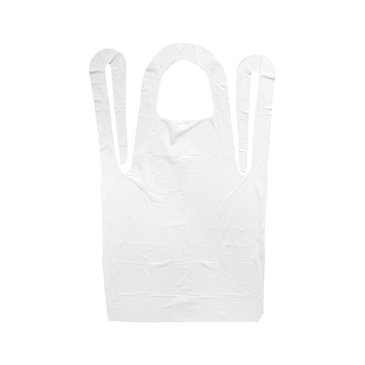 Valugards 24x42 Economy Poly Embossed White Light Duty Apron 100 Each - 10 Per Case.