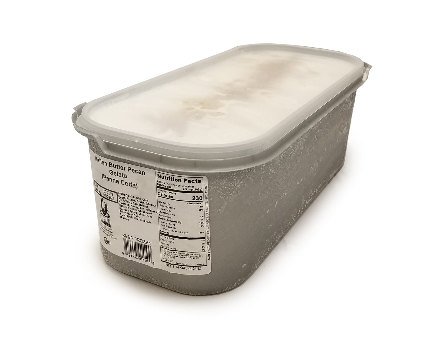 G Gelato Italian Butter Pecan Gelato 5 Liter - 1 Per Case.