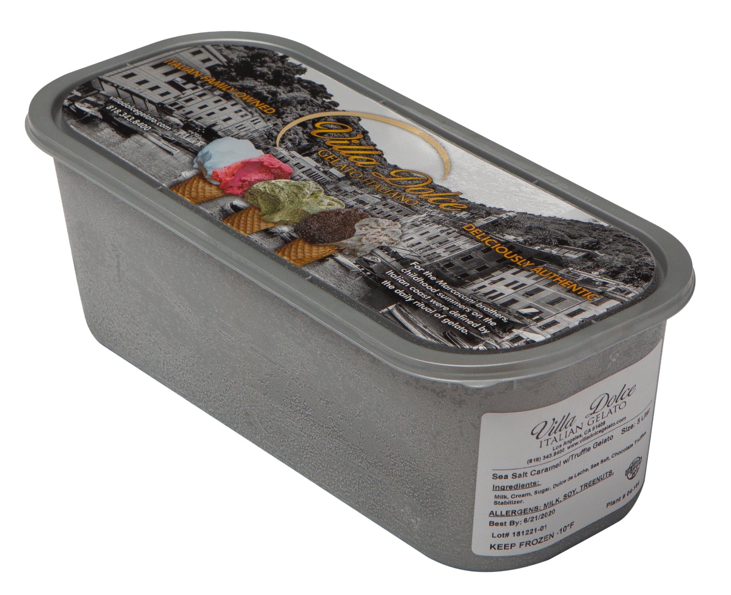 Villa Dolce Argentine Sea Salt Caramel Gelato 5 Liter - 1 Per Case.