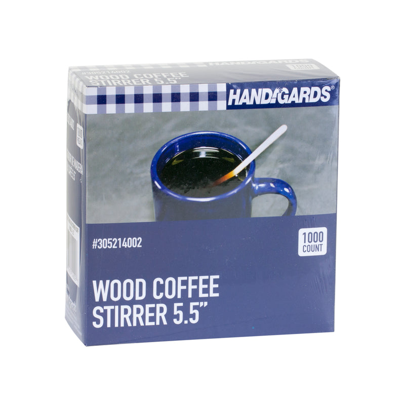 Stirrer Coffee Wood 5" 1000 Each - 10 Per Case.