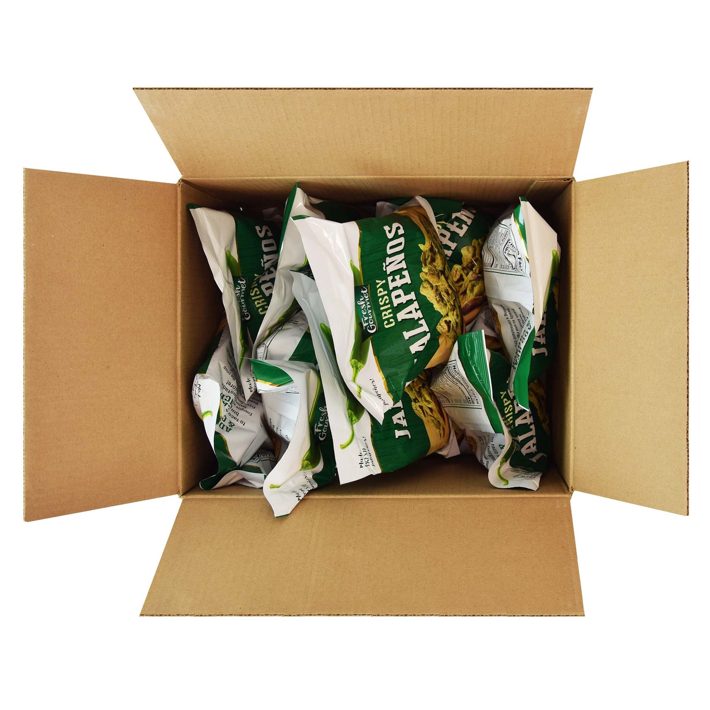 Fresh Gourmet Jalapeno Strips Crispy 1 Pound Each - 10 Per Case.