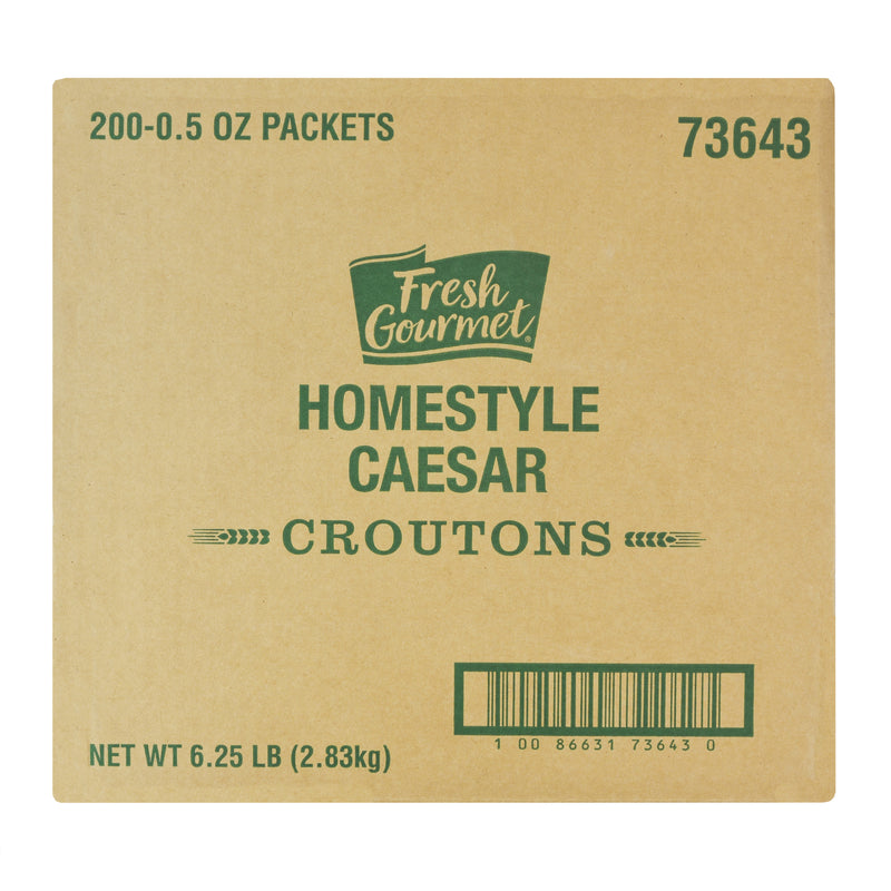 Fresh Gourmet Croutons Caesar Homestyle 0.5 Ounce Size - 200 Per Case.