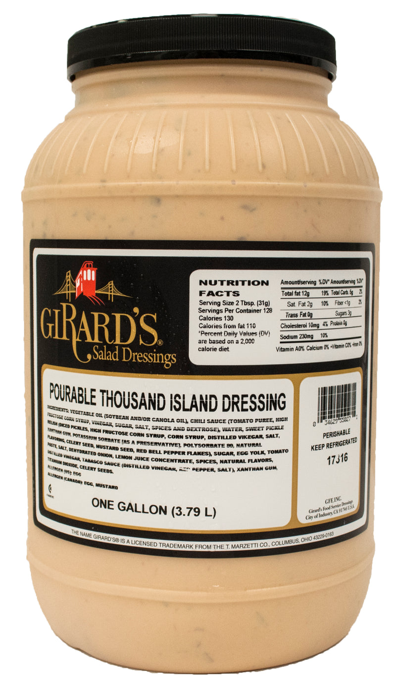 Girard's Pourable Thousand Island Dressing, 1 Gallon - 2 Per Case