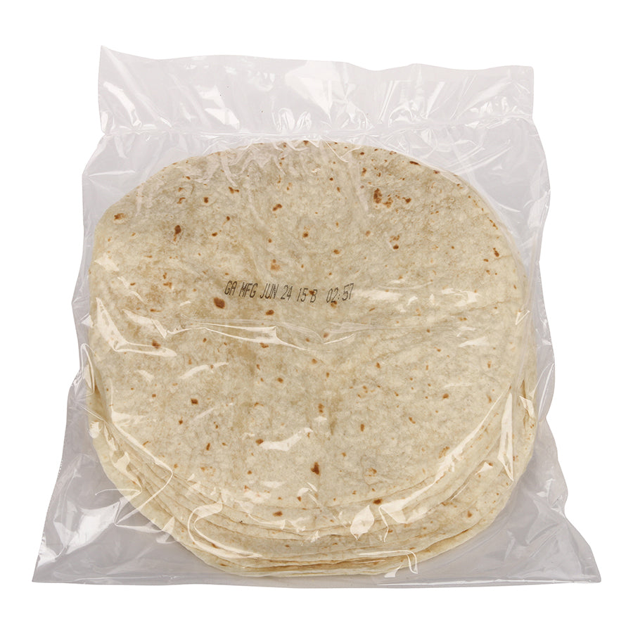 Mission 10" Heat Pressed Flour Tortillas 12 Count Packs - 12 Per Case.