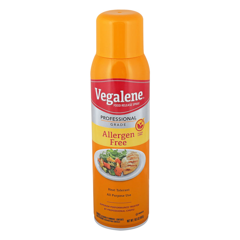 Vegalene® Allergen Free Food Release Aerosol Cans 16.5 Ounce Size - 6 Per Case.