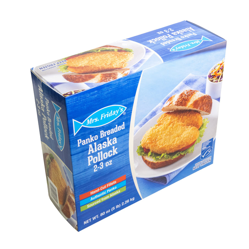 Mrsf Panko Breaded Pollock Fillets 5 Pound Each - 4 Per Case.