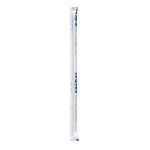 Straw Black Jumbo Paper Solid Compostable Wrapped 400 Each - 8 Per Case.