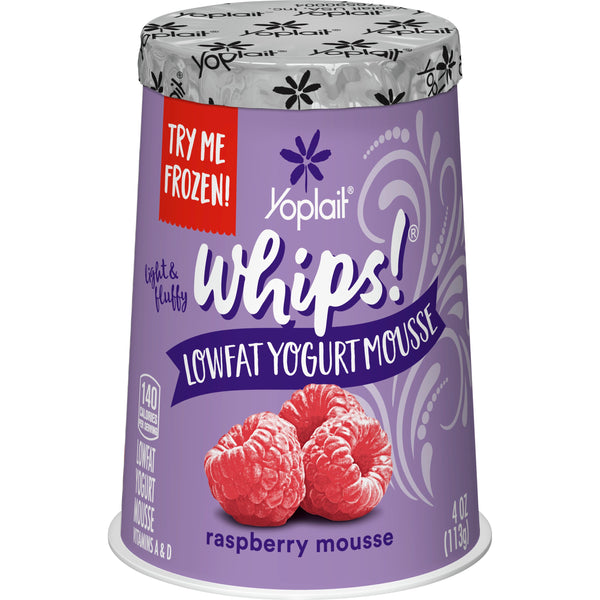 Yoplait® Whips® Yogurt Mousse Single Serve Cup Raspberry Mousse 4 Ounce Size - 12 Per Case.