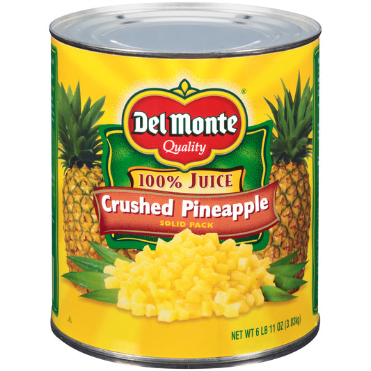 Del Monte® Crushed Pineapple Solid In 100% Juice Can 107 Ounce Size - 6 Per Case.