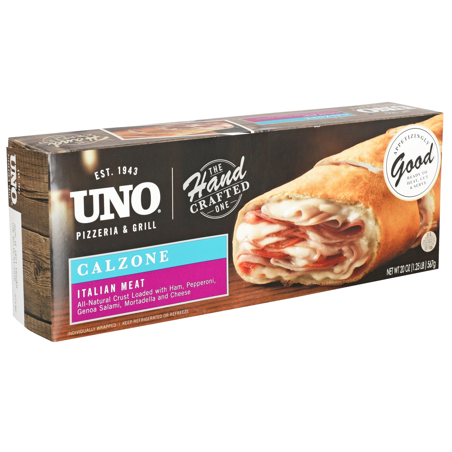 Uno Foods Inc Italian Meat Calzone 20 Ounce Size - 6 Per Case.