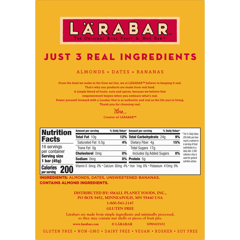 Larabar™ Fruit & Nut Bar Banana Bread Bar 25.6 Ounce Size - 4 Per Case.