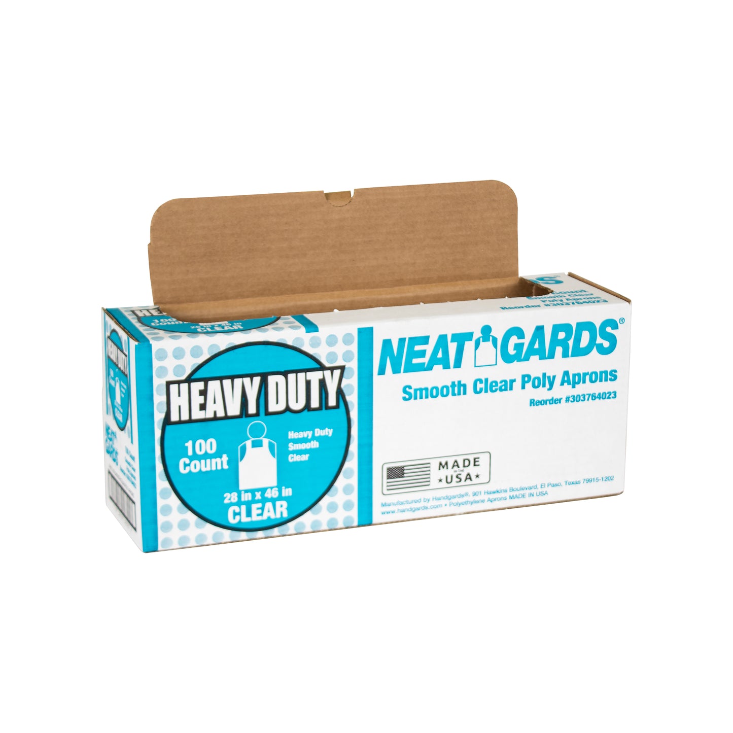 Neatgards Heavy Duty Smooth Clear Poly Apron 100 Each - 1 Per Case.