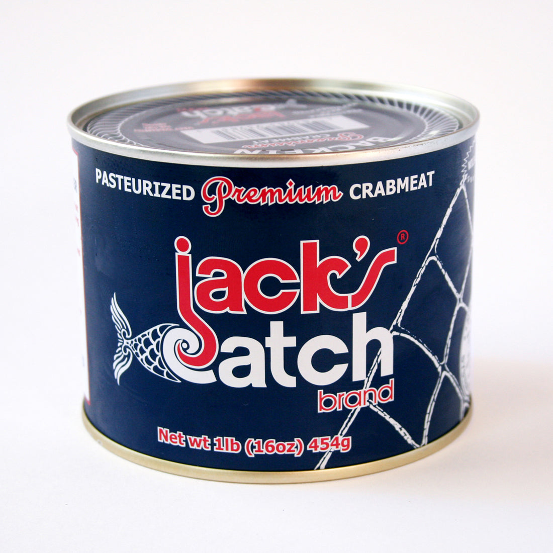 Jacks Catch Premium Crab Jumbo Lump Cans 1 Pound Each - 12 Per Case.