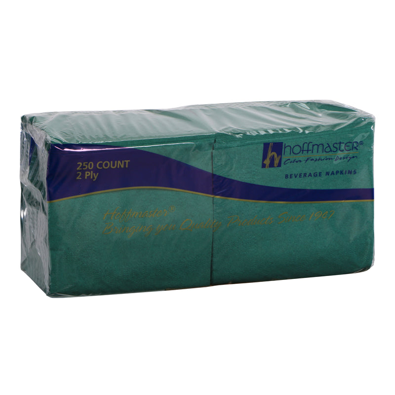 Napkin Beverage Hunter Green Ply Fold 250 Each - 4 Per Case.