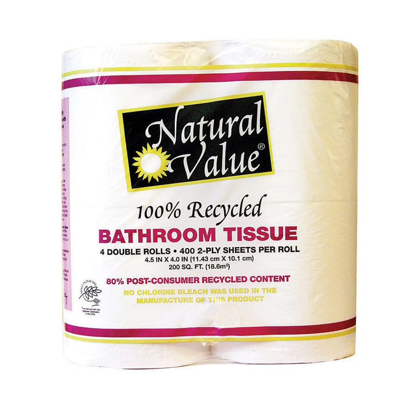 Natural Value Recycled Bathroom Tissue - Case of 12