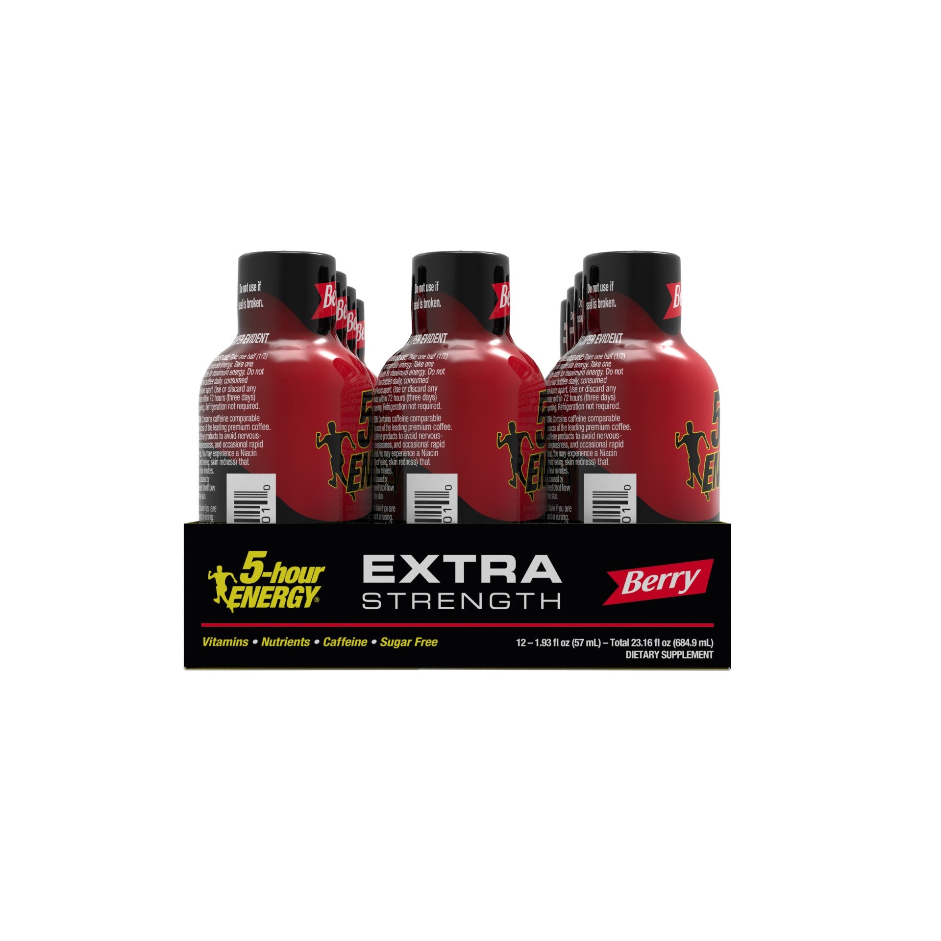 Hour Energy Shot Extra Strength Berry Pack 1.93 Fluid Ounce - 216 Per Case.
