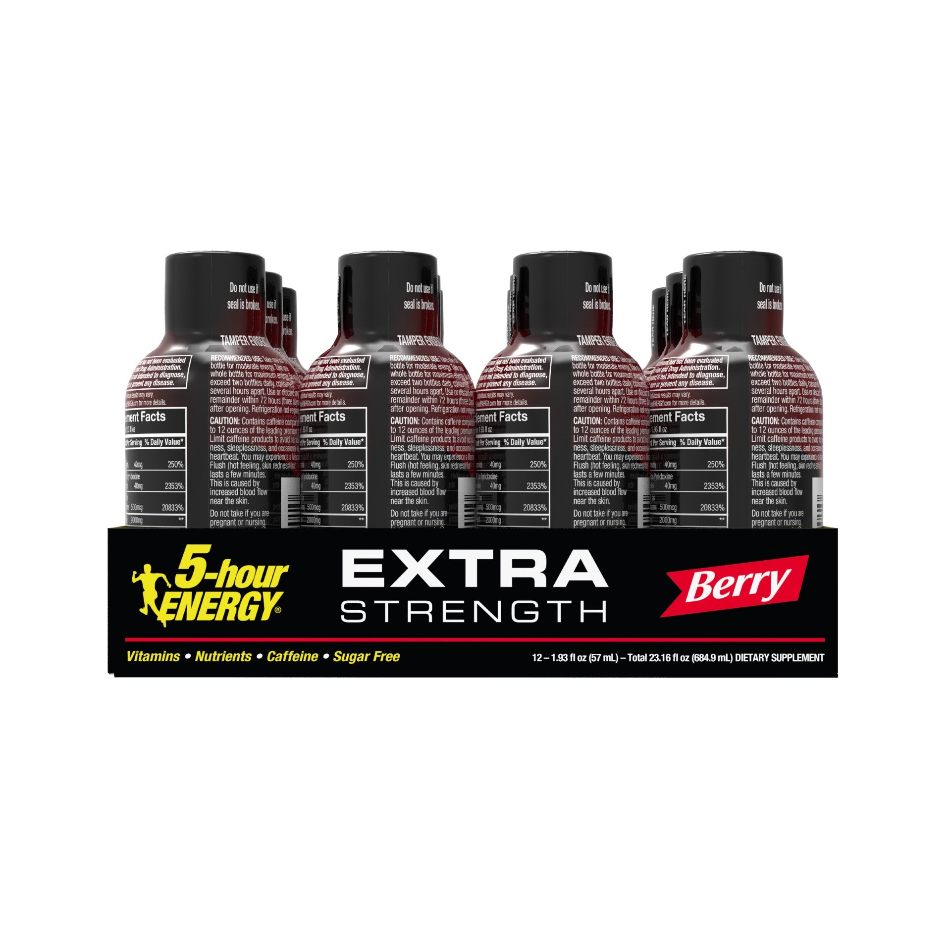 Hour Energy Shot Extra Strength Berry Pack 1.93 Fluid Ounce - 216 Per Case.
