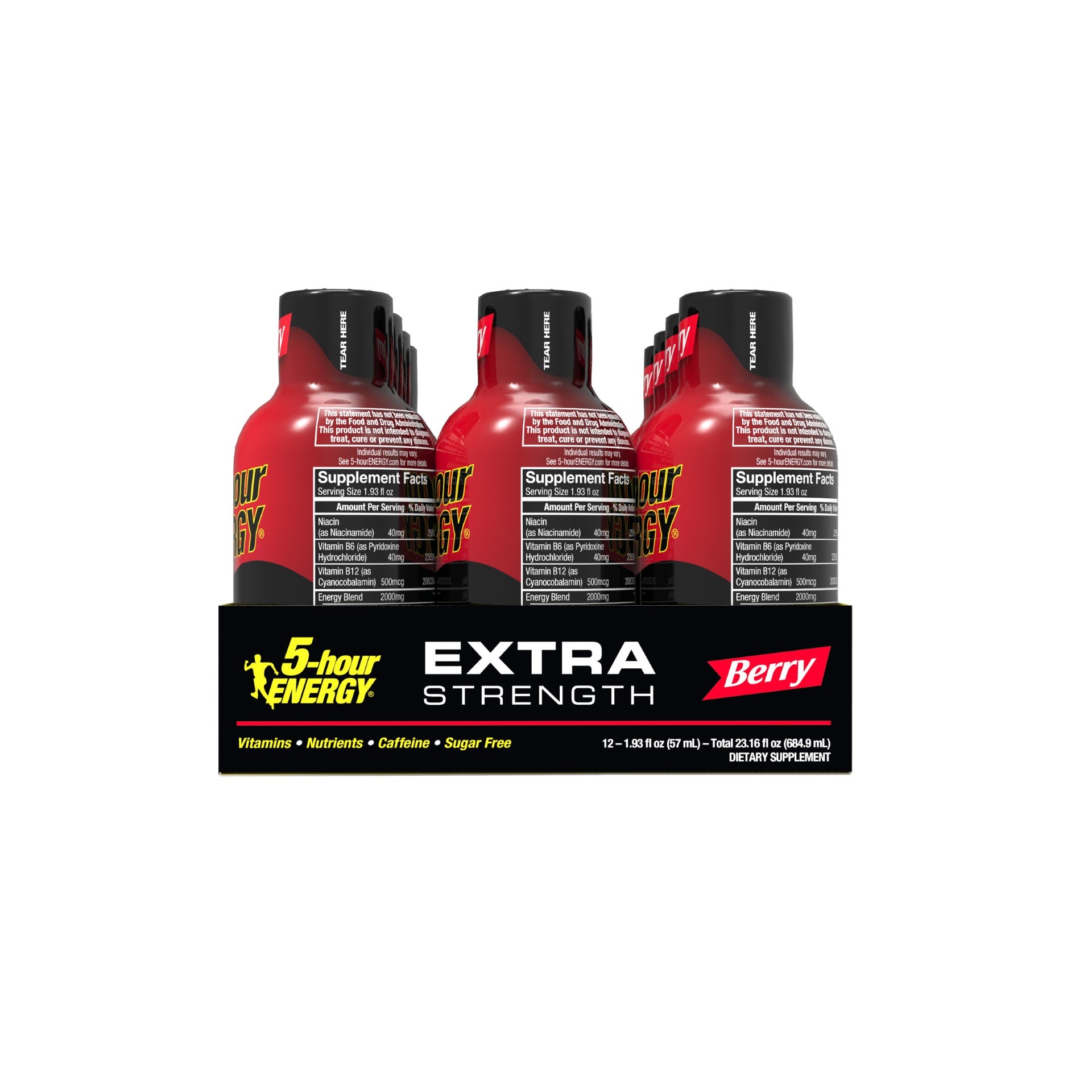 Hour Energy Shot Extra Strength Berry Pack 1.93 Fluid Ounce - 216 Per Case.