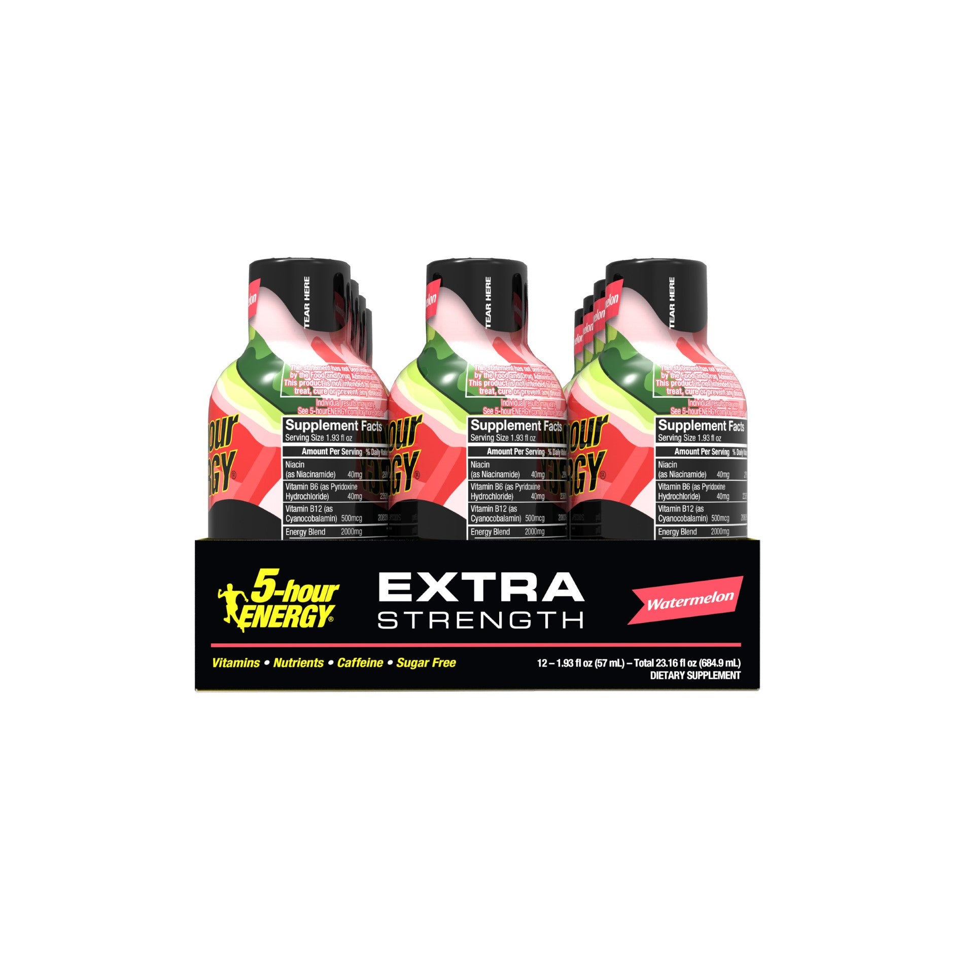 Hour Energy® Shot Extra Strength Watermelon Pack 1.93 Fluid Ounce - 216 Per Case.