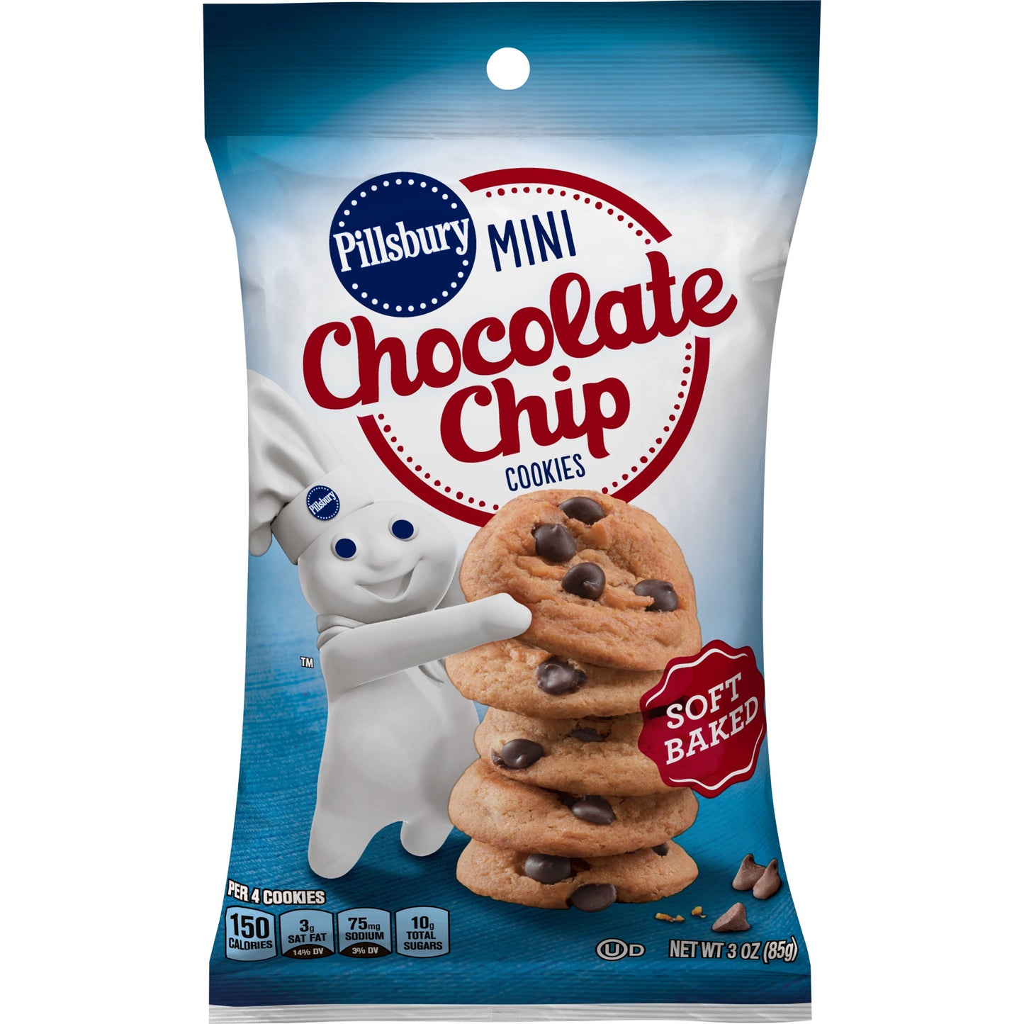 Pillsbury™ Soft Baked Mini Cookie Snacks Chocolate Chip 18 Ounce Size - 9 Per Case.