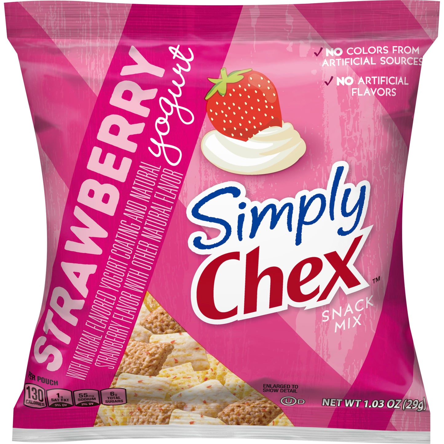 Chex Mix™ Simply Chex™ Snack Mix Single Serve Strawberry Yogurt 1.03 Ounce Size - 60 Per Case.