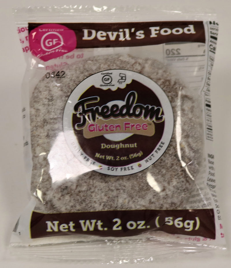 Freedom Bakery Devils Food Donut Gluten Free 2 Ounce Size - 36 Per Case.