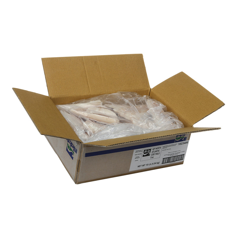 North Atlantic Cod Tails Msc 10 Pound Each - 1 Per Case.