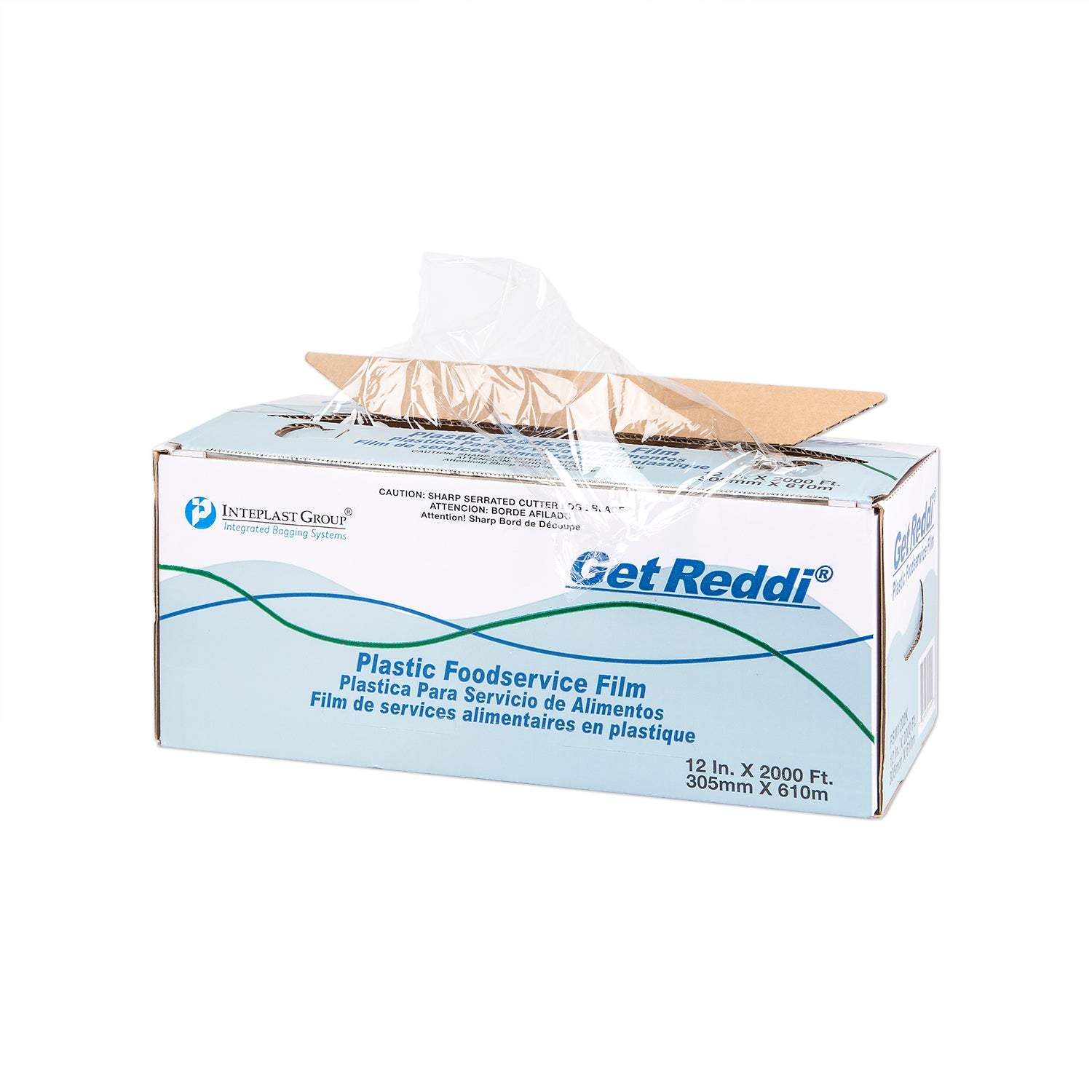 Clear Food Film W Cutter Box In Ftcslayer 1 Rl - 2000 Per Case.