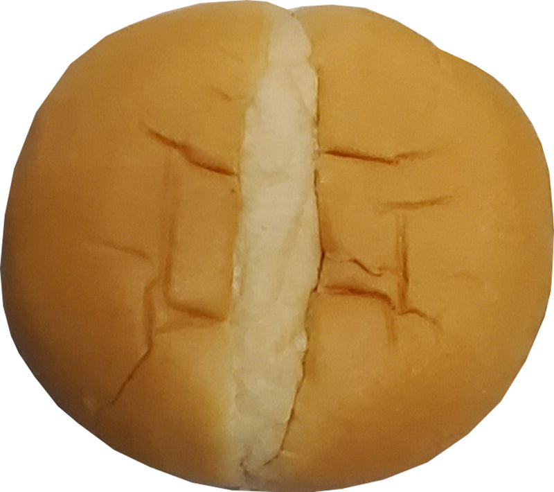 4" White Sandwich Bun Cut Packs 2 Ounce Size - 120 Per Case.