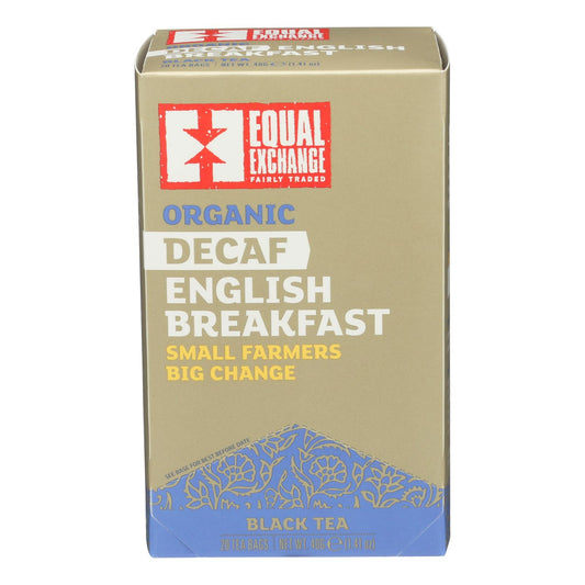 Equal Exchange Organic Decaf Black Tea - English Breakfast - Case of 6 - 20 Bags