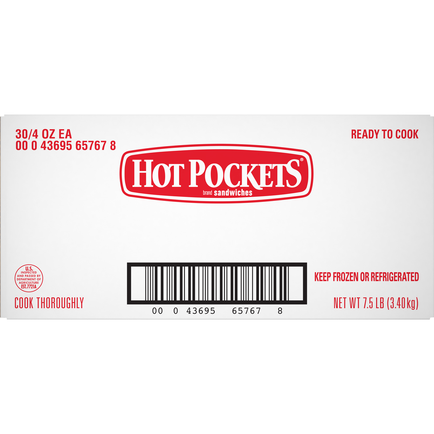 Hot Pockets Ham And Cheese 4 Ounce Size - 30 Per Case.